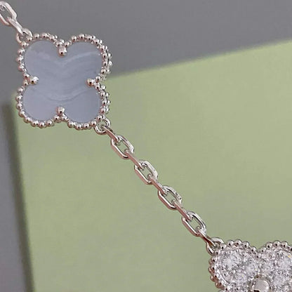 [Noble Aura jewelry] CLOVER 5 MOTIF PURPLE CHALCEDONY BRACELET COLLECTION