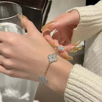 [Noble Aura jewelry] CLOVER 5 MOTIF PURPLE CHALCEDONY BRACELET COLLECTION
