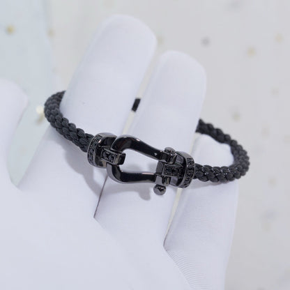 [Noble Aura jewelry]FORCE LARGE SERIES HORSESHOE BLACK SAMURAI BRACELET