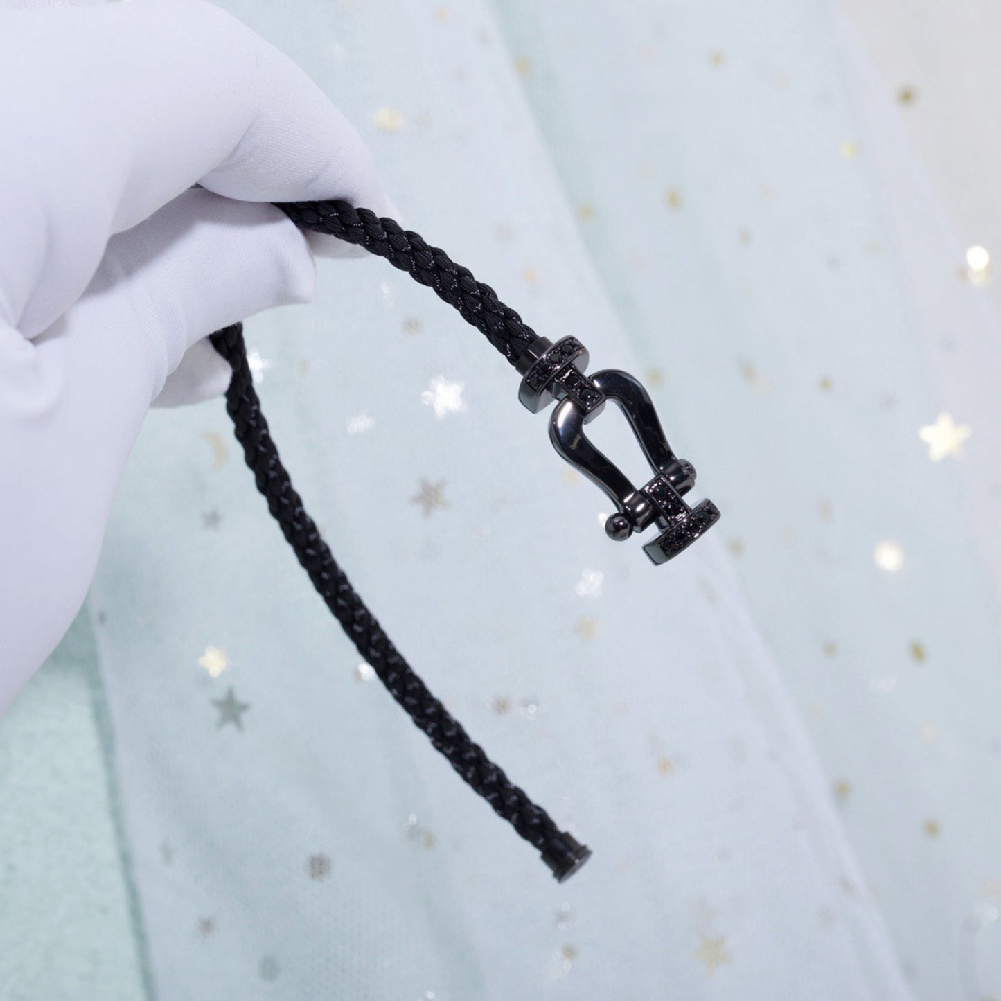 [Noble Aura jewelry]FORCE LARGE SERIES HORSESHOE BLACK SAMURAI BRACELET