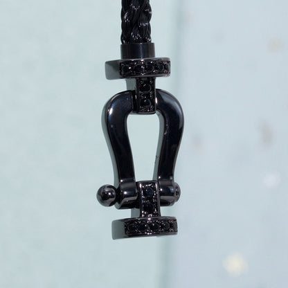 [Noble Aura jewelry]FORCE LARGE SERIES HORSESHOE BLACK SAMURAI BRACELET