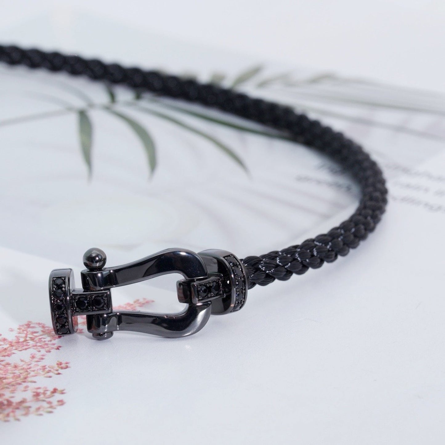 [Noble Aura jewelry]FORCE LARGE SERIES HORSESHOE BLACK SAMURAI BRACELET