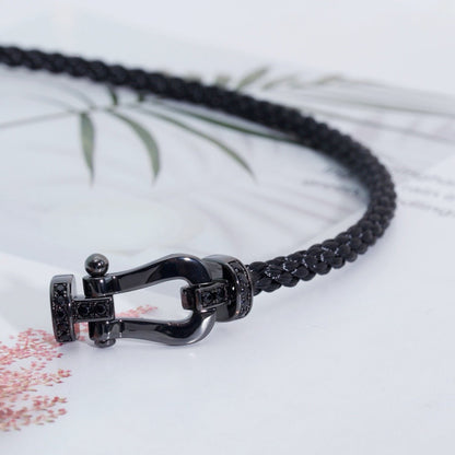 [Noble Aura jewelry]FORCE LARGE SERIES HORSESHOE BLACK SAMURAI BRACELET