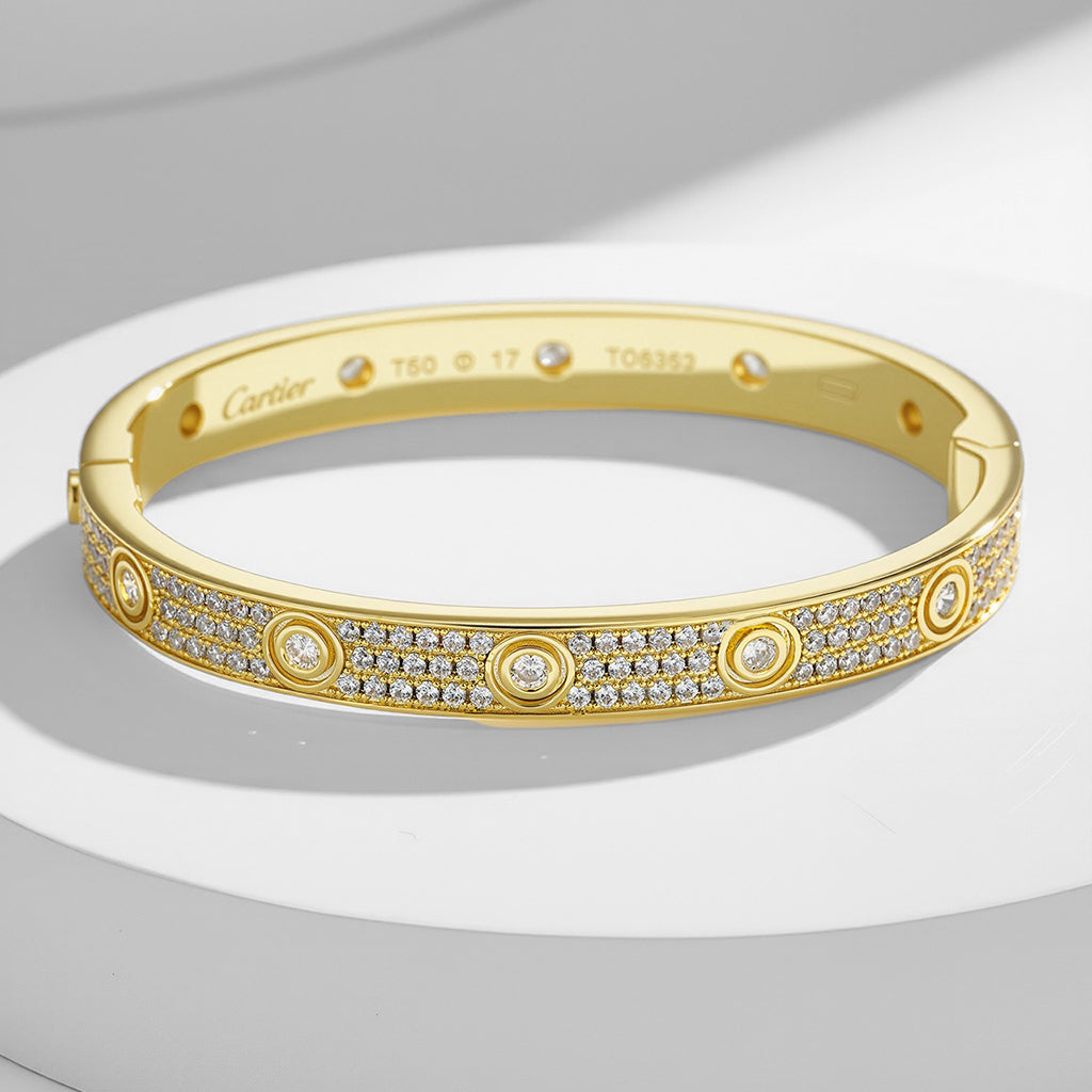 [Noble Aura jewelry]LOVE BRACELET 6.1MM DIAMOND-PAVED 10 BIG DIAMONDS