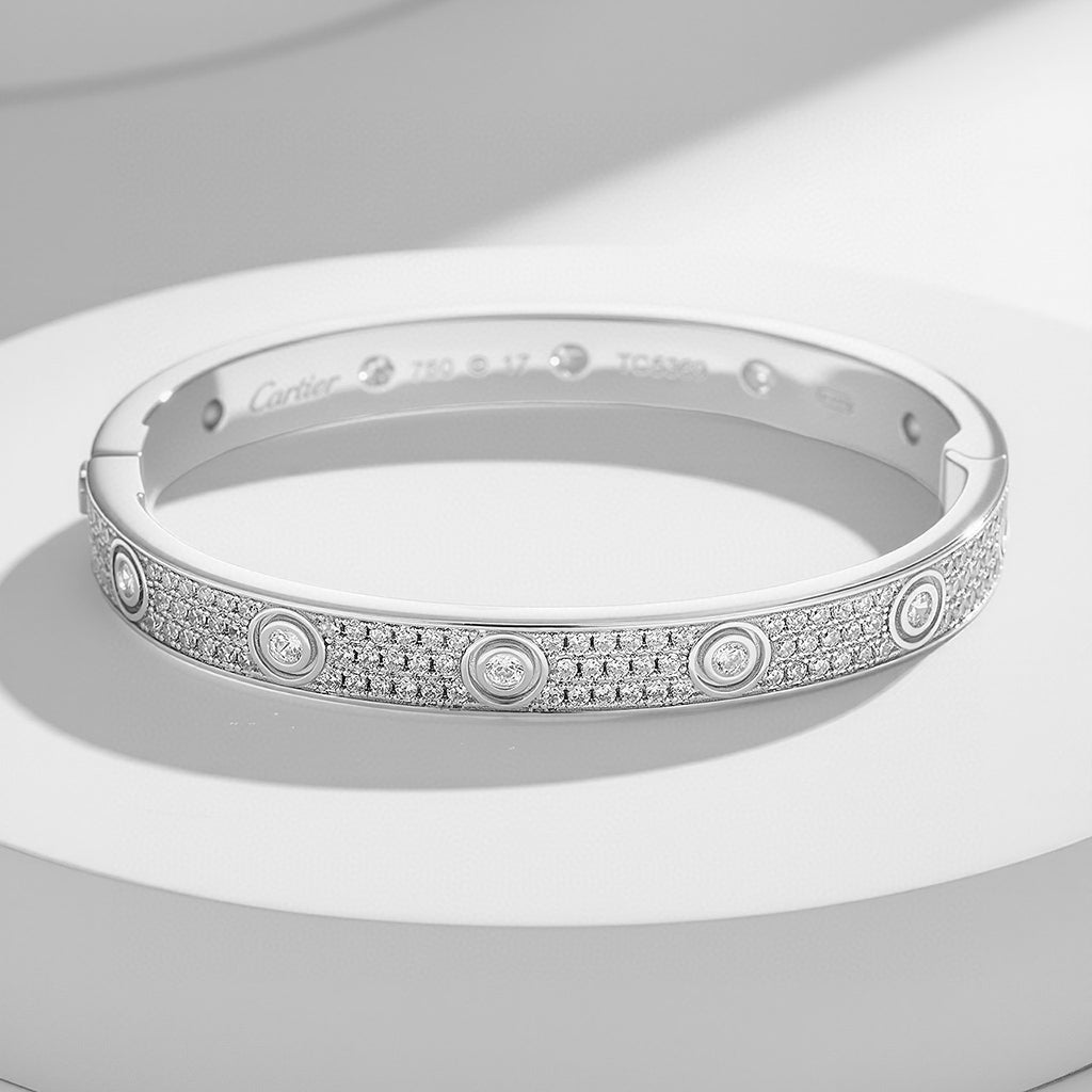 [Noble Aura jewelry]LOVE BRACELET 6.1MM DIAMOND-PAVED 10 BIG DIAMONDS