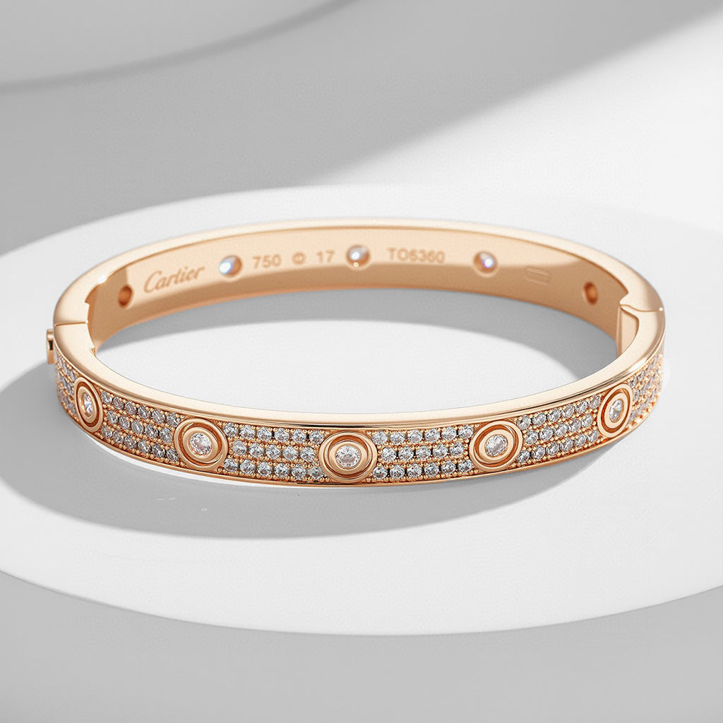 [Noble Aura jewelry]LOVE BRACELET 6.1MM DIAMOND-PAVED 10 BIG DIAMONDS