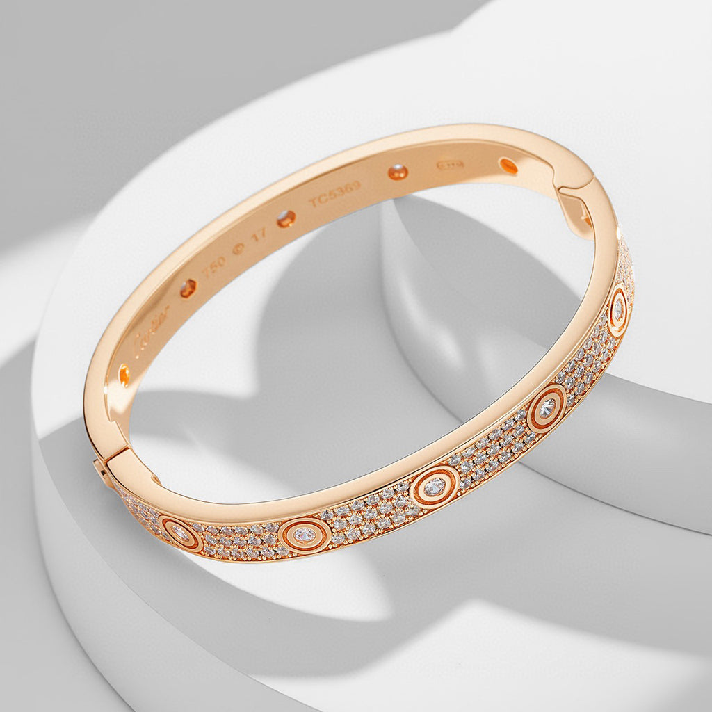 [Noble Aura jewelry]LOVE BRACELET 6.1MM DIAMOND-PAVED 10 BIG DIAMONDS