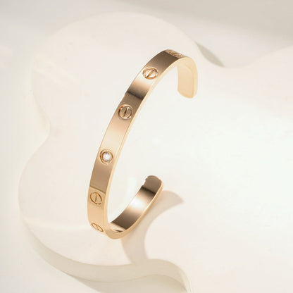 [Noble Aura jewelry]LOVE BRACELET 6.1MM 1 DIAMOND OPEN CUFF