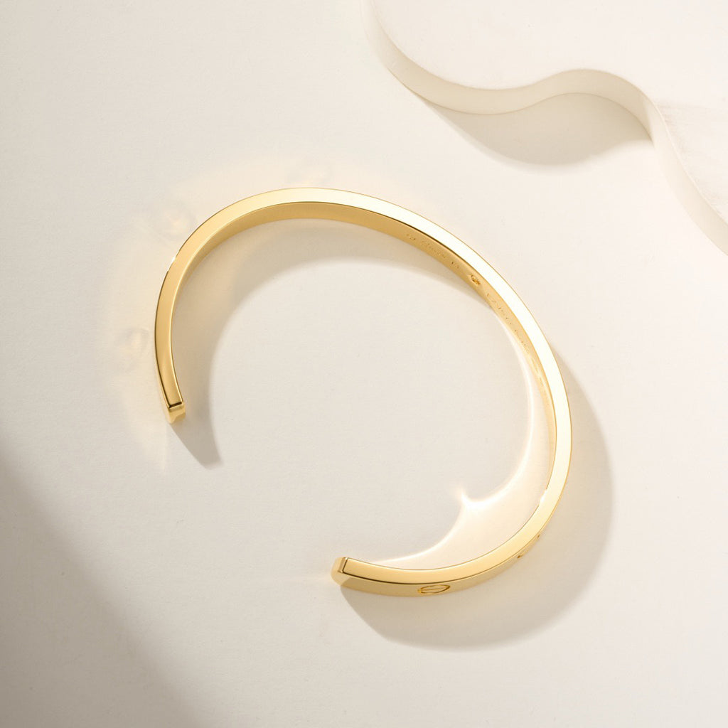[Noble Aura jewelry]LOVE BRACELET 6.1MM 1 DIAMOND OPEN CUFF