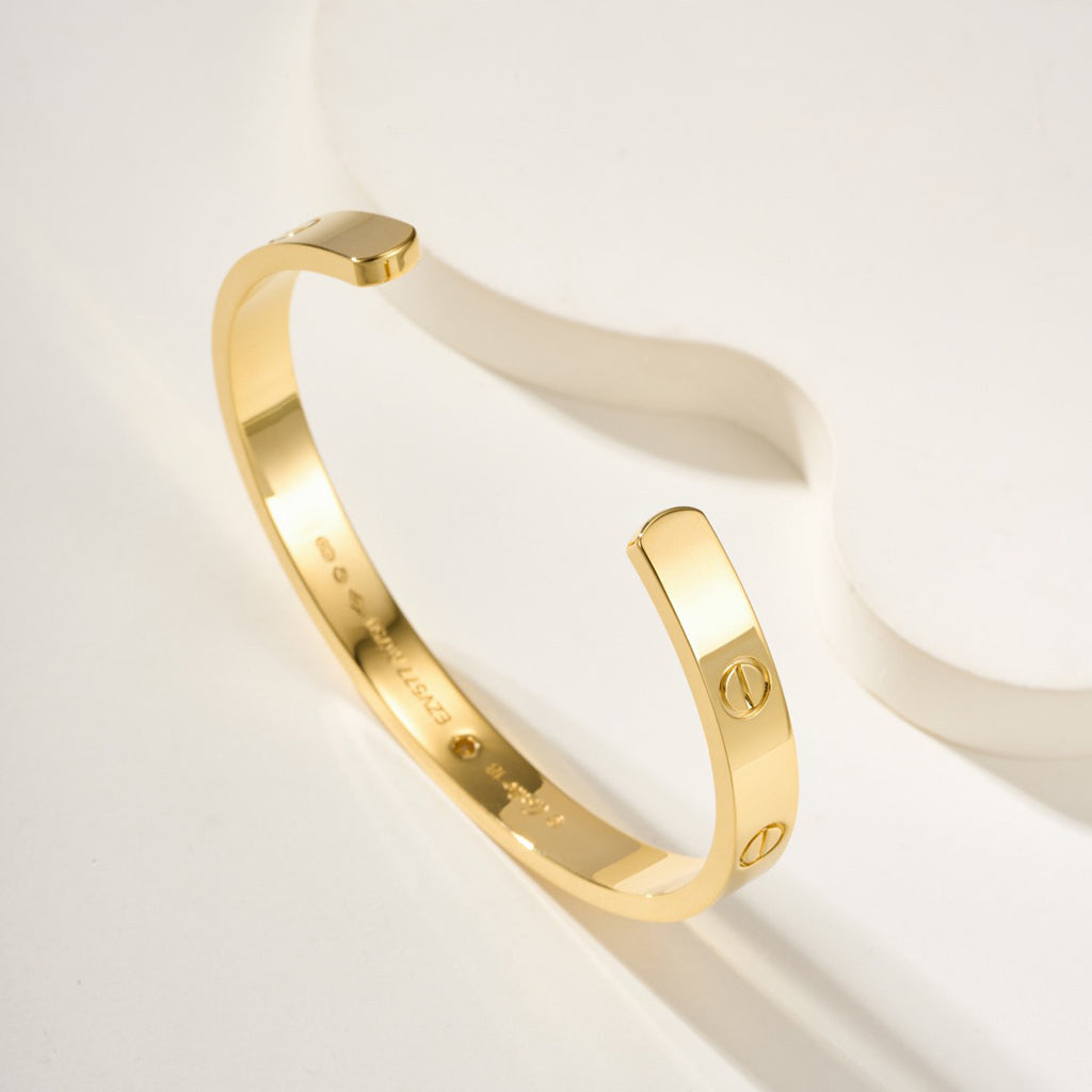 [Noble Aura jewelry]LOVE BRACELET 6.1MM 1 DIAMOND OPEN CUFF