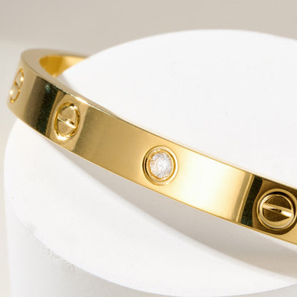 [Noble Aura jewelry]LOVE BRACELET 6.1MM 1 DIAMOND OPEN CUFF