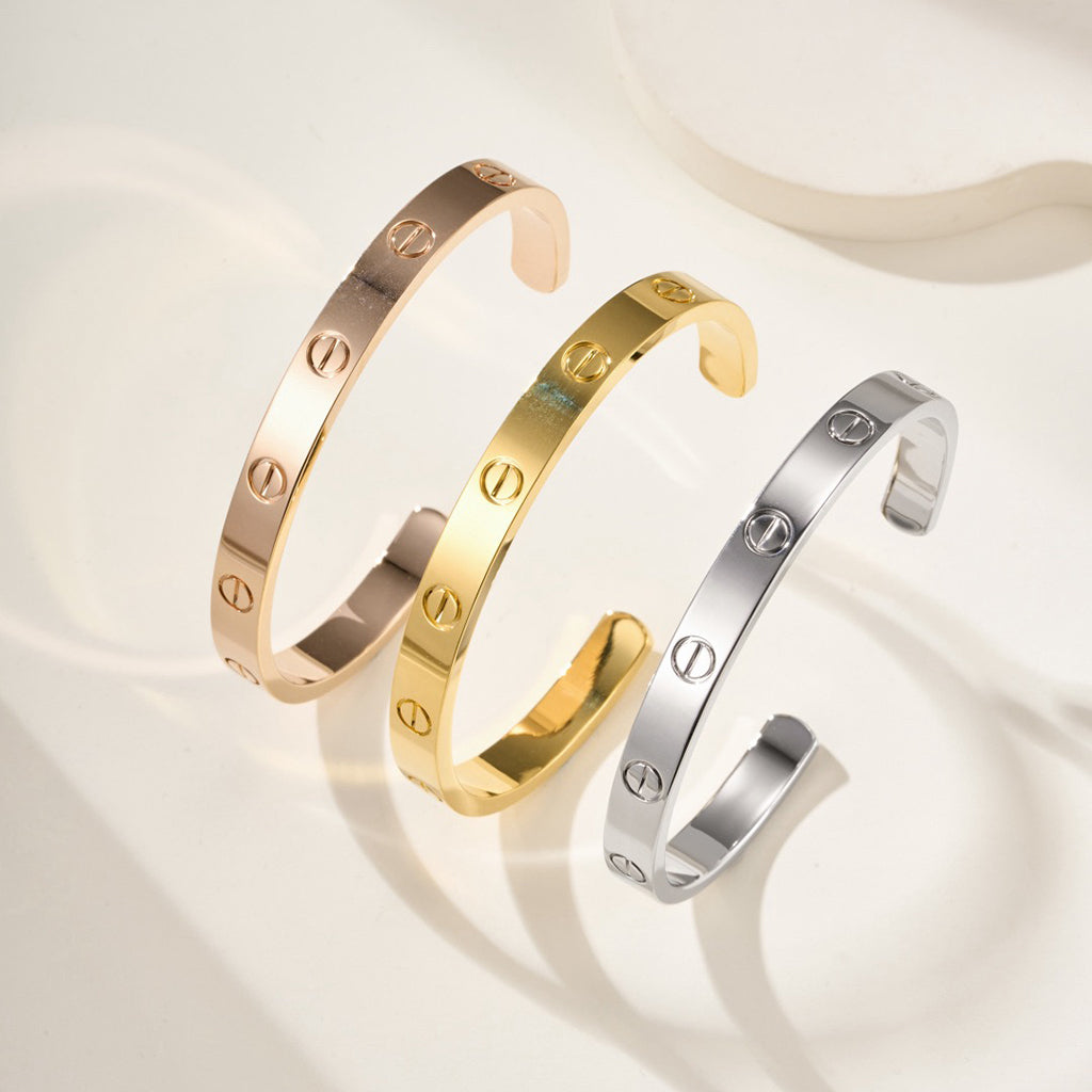[Noble Aura jewelry]LOVE BRACELET 6.1MM OPEN CUFF