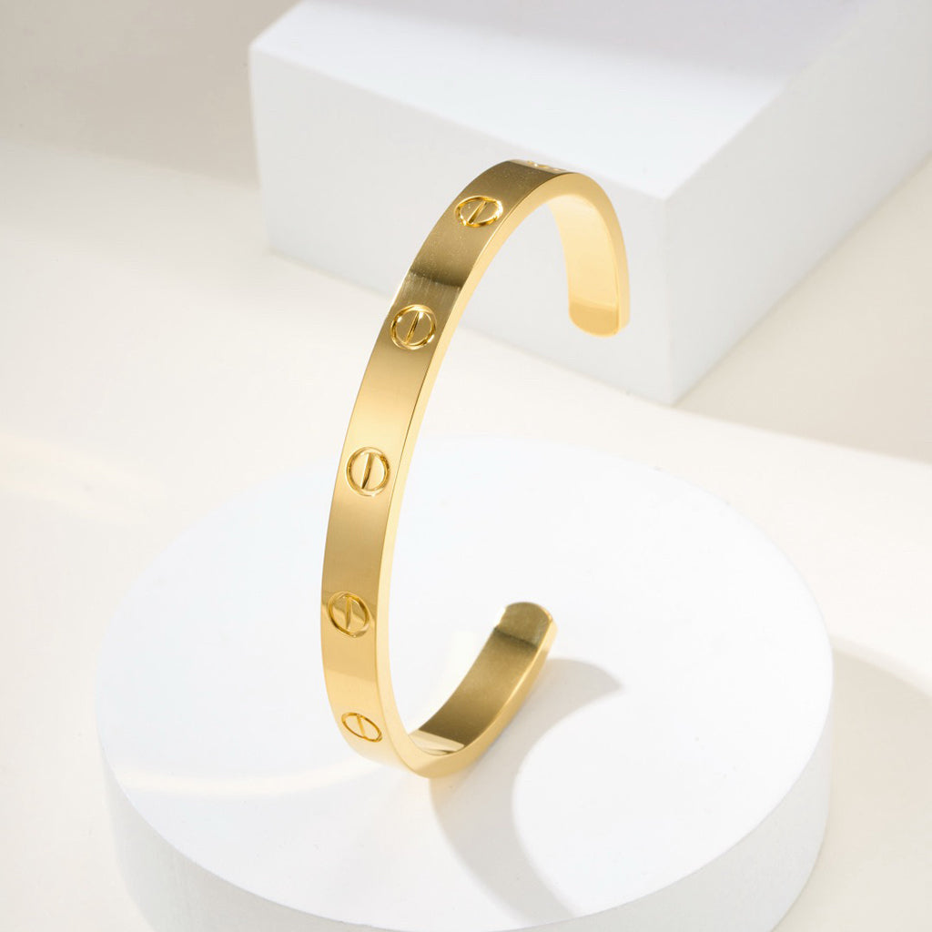 [Noble Aura jewelry]LOVE BRACELET 6.1MM OPEN CUFF