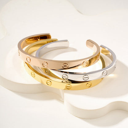 [Noble Aura jewelry]LOVE BRACELET 6.1MM OPEN CUFF