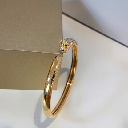 [Noble Aura jewelry]PANTHERE HALF DIAMOND OPEN BRACELET