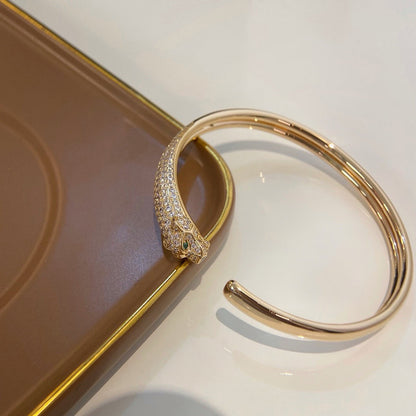 [Noble Aura jewelry]PANTHERE HALF DIAMOND OPEN BRACELET