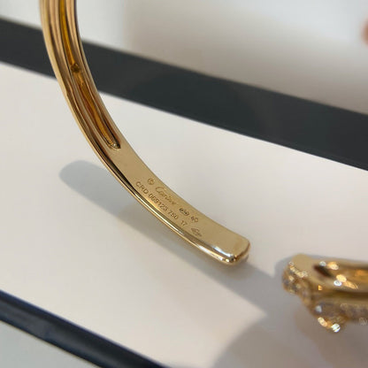 [Noble Aura jewelry]PANTHERE HALF DIAMOND OPEN BRACELET
