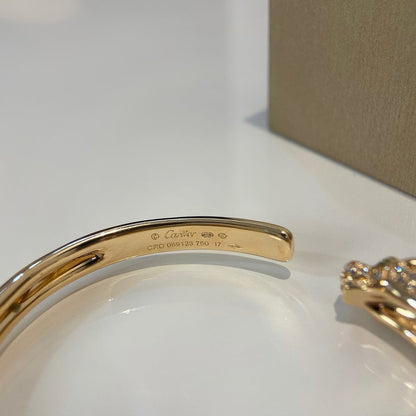 [Noble Aura jewelry]PANTHERE HALF DIAMOND OPEN BRACELET