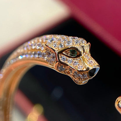 [Noble Aura jewelry]PANTHERE HALF DIAMOND OPEN BRACELET