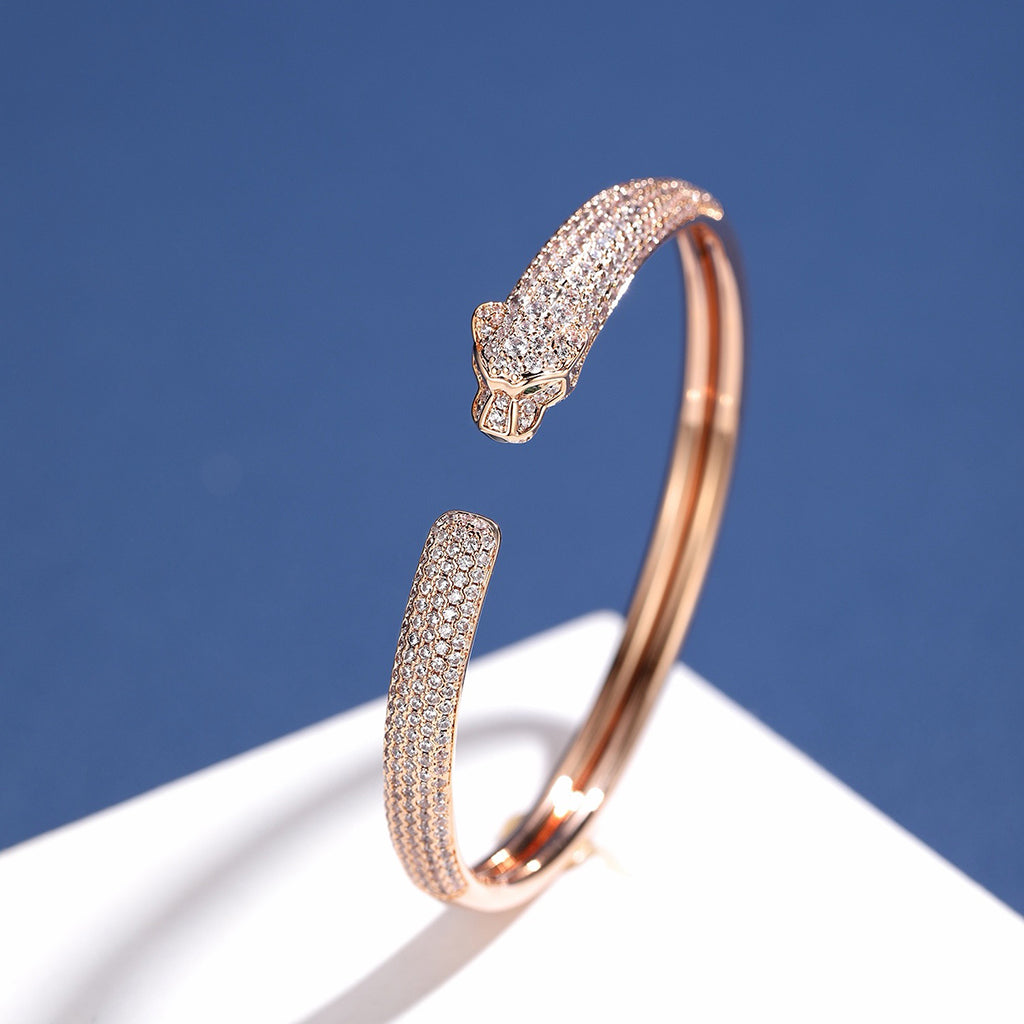 [Noble Aura jewelry]PANTHERE FULL DIAMOND OPEN BRACELET