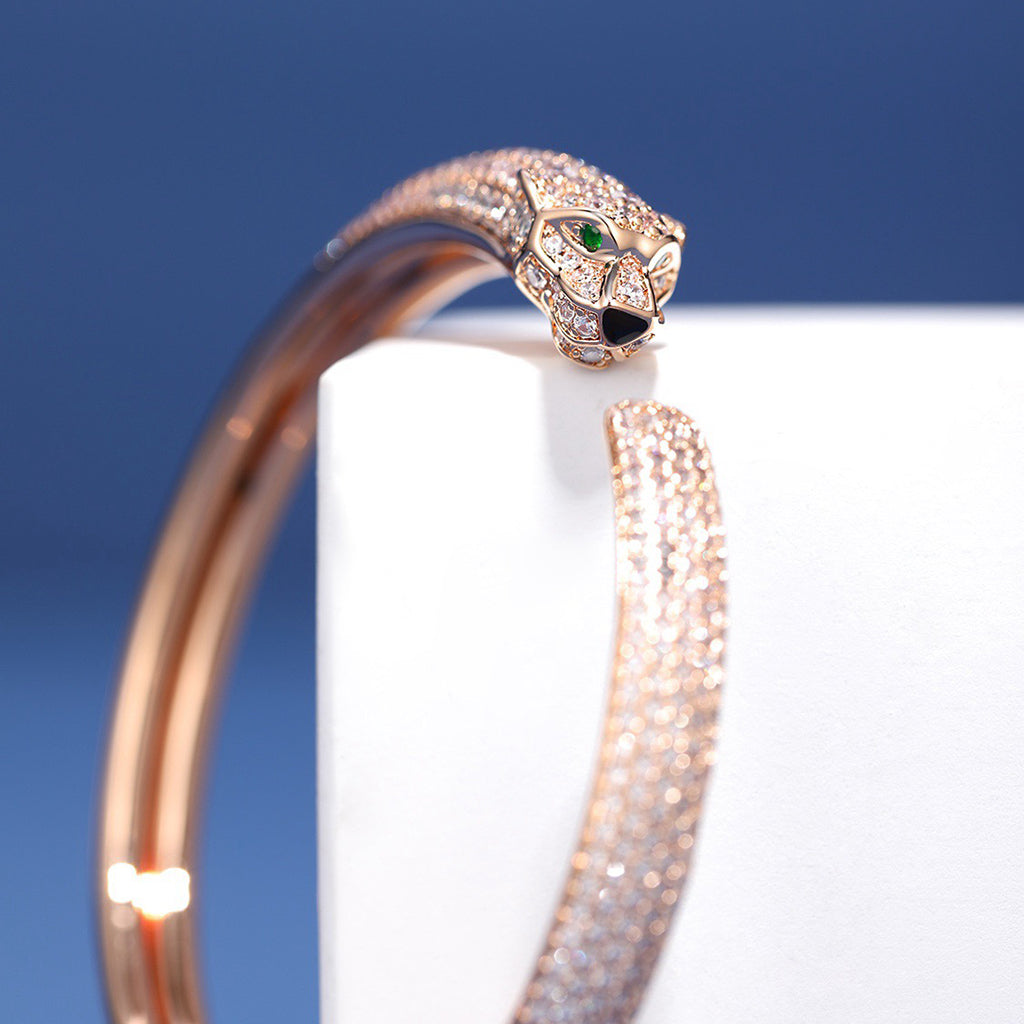 [Noble Aura jewelry]PANTHERE FULL DIAMOND OPEN BRACELET