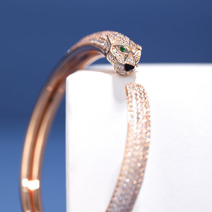 [Noble Aura jewelry]PANTHERE FULL DIAMOND OPEN BRACELET