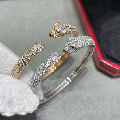 [Noble Aura jewelry]PANTHERE FULL DIAMOND OPEN BRACELET