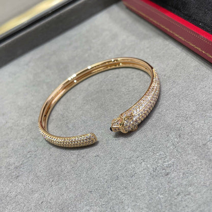 [Noble Aura jewelry]PANTHERE FULL DIAMOND OPEN BRACELET