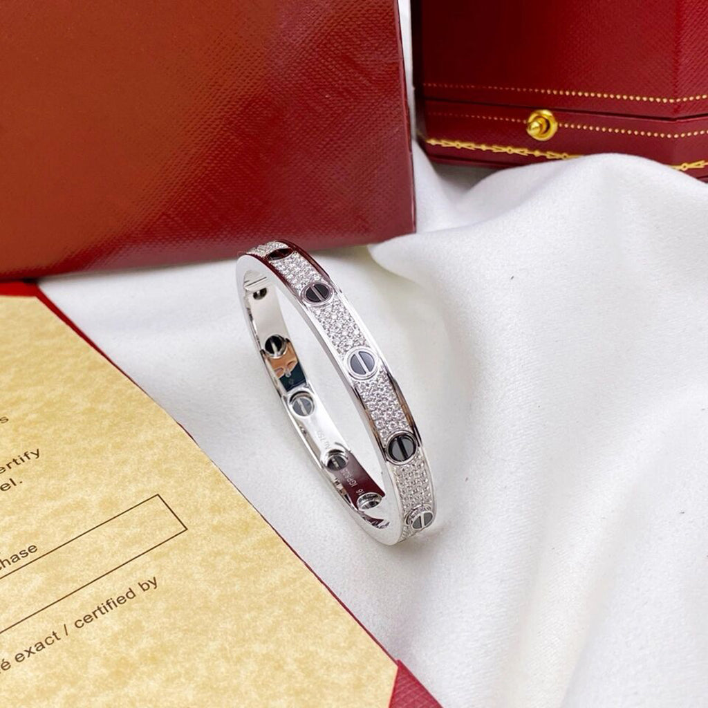 [Noble Aura jewelry]LOVE BRACELET 6.1MM DIAMOND-PAVED CERAMIC