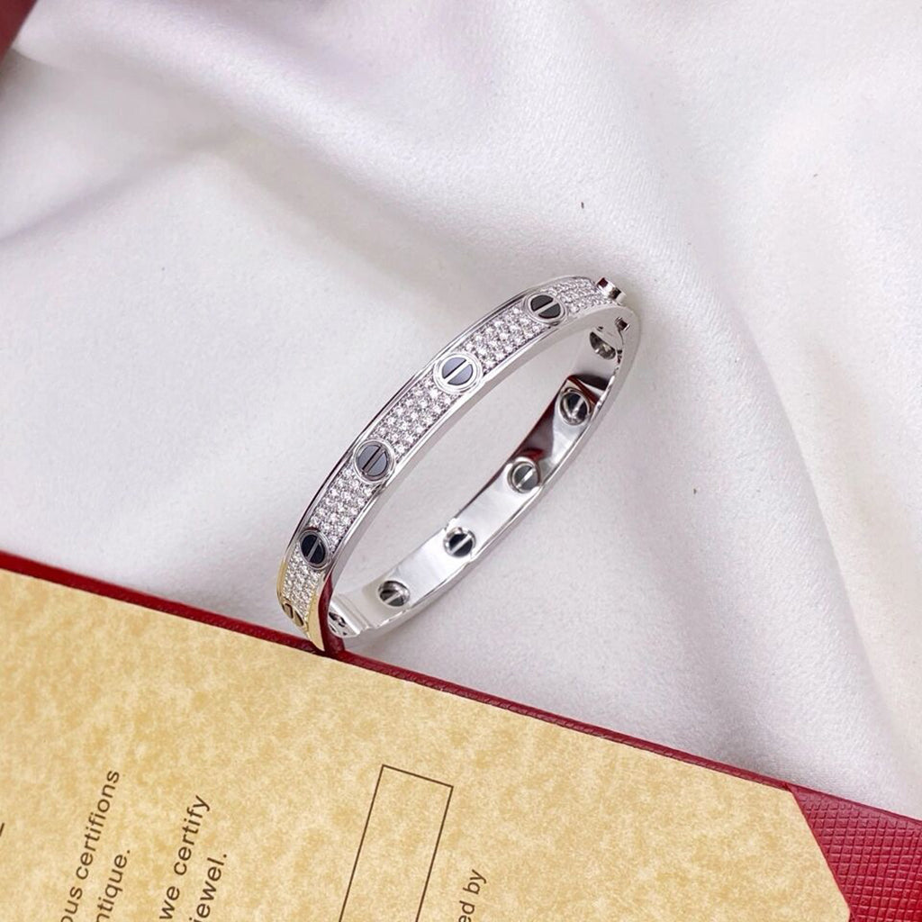 [Noble Aura jewelry]LOVE BRACELET 6.1MM DIAMOND-PAVED CERAMIC