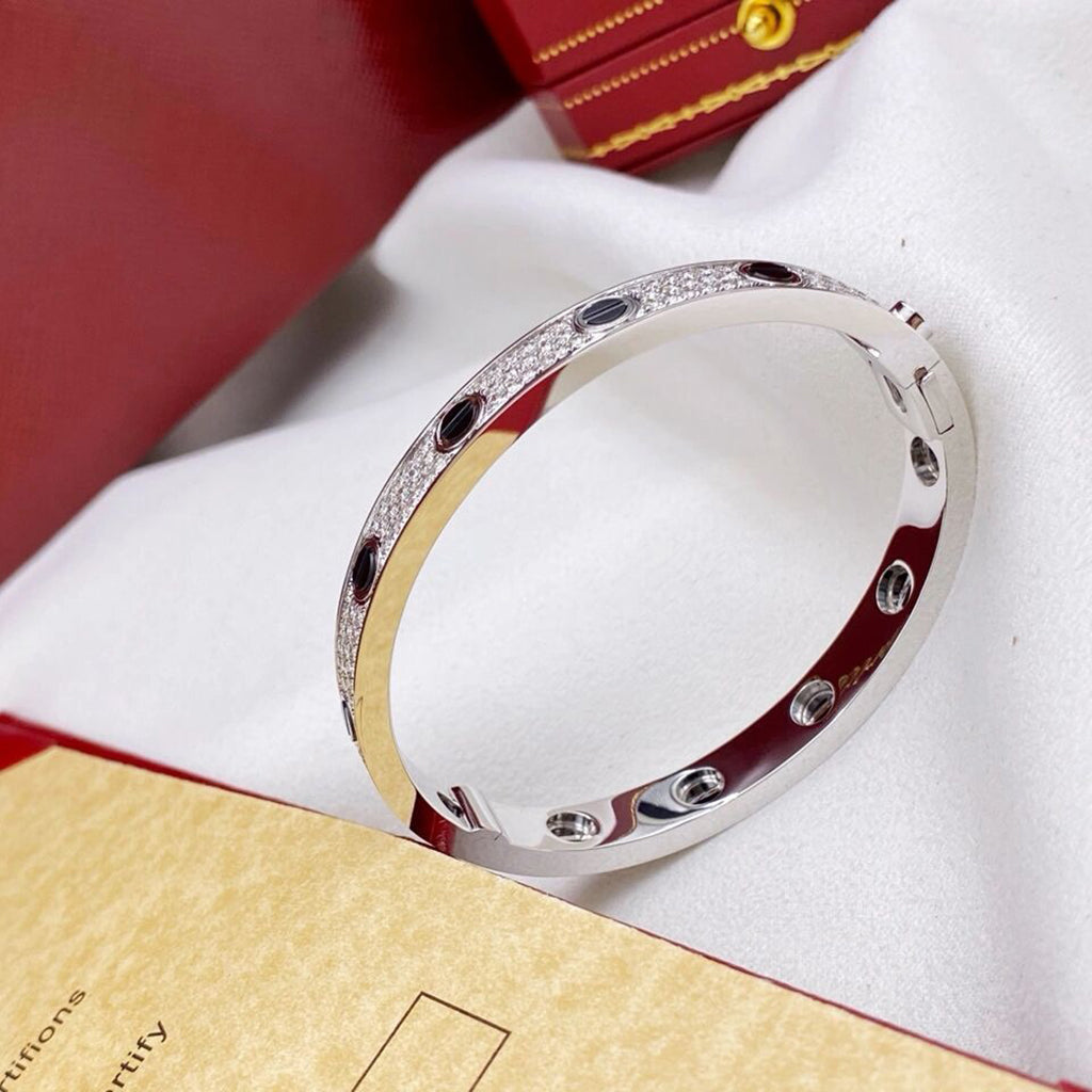 [Noble Aura jewelry]LOVE BRACELET 6.1MM DIAMOND-PAVED CERAMIC