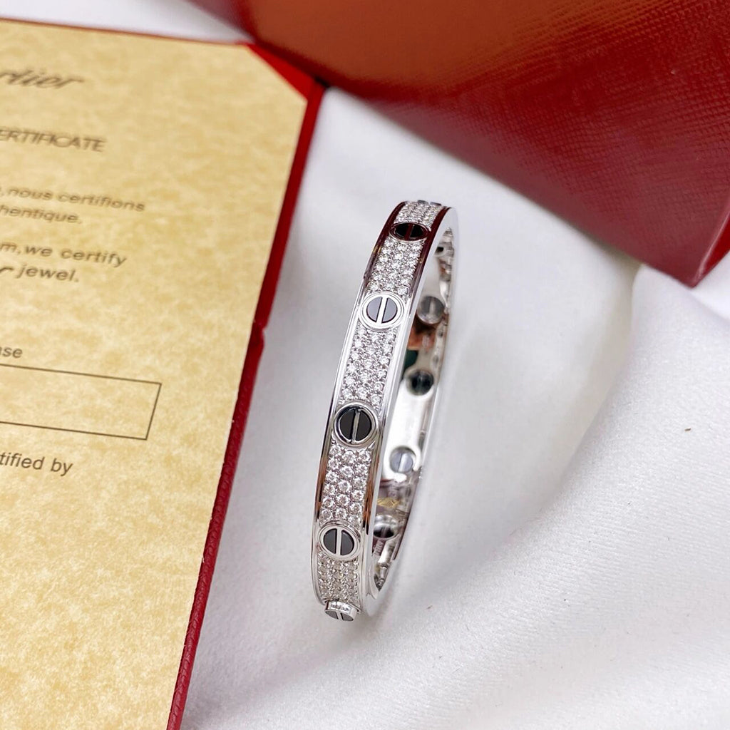 [Noble Aura jewelry]LOVE BRACELET 6.1MM DIAMOND-PAVED CERAMIC