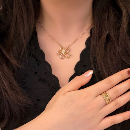 [Noble Aura jewelry]FLOWERLACE NECKLACE 5 DIAMONDS