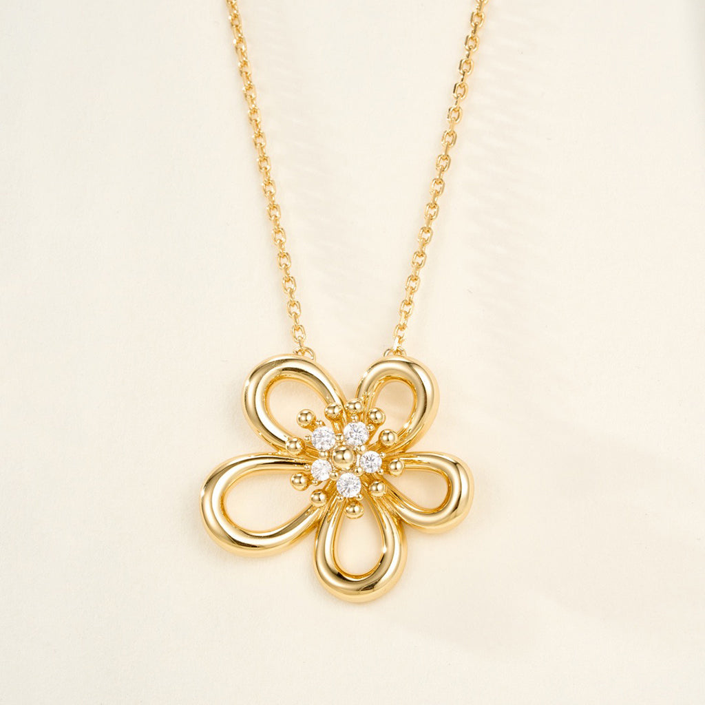 [Noble Aura jewelry]FLOWERLACE NECKLACE 5 DIAMONDS