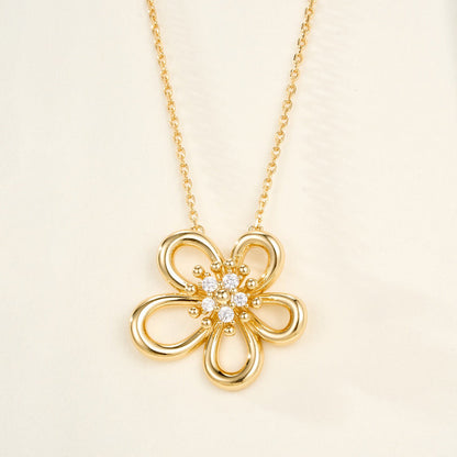 [Noble Aura jewelry]FLOWERLACE NECKLACE 5 DIAMONDS