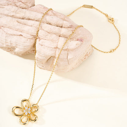 [Noble Aura jewelry]FLOWERLACE NECKLACE 5 DIAMONDS