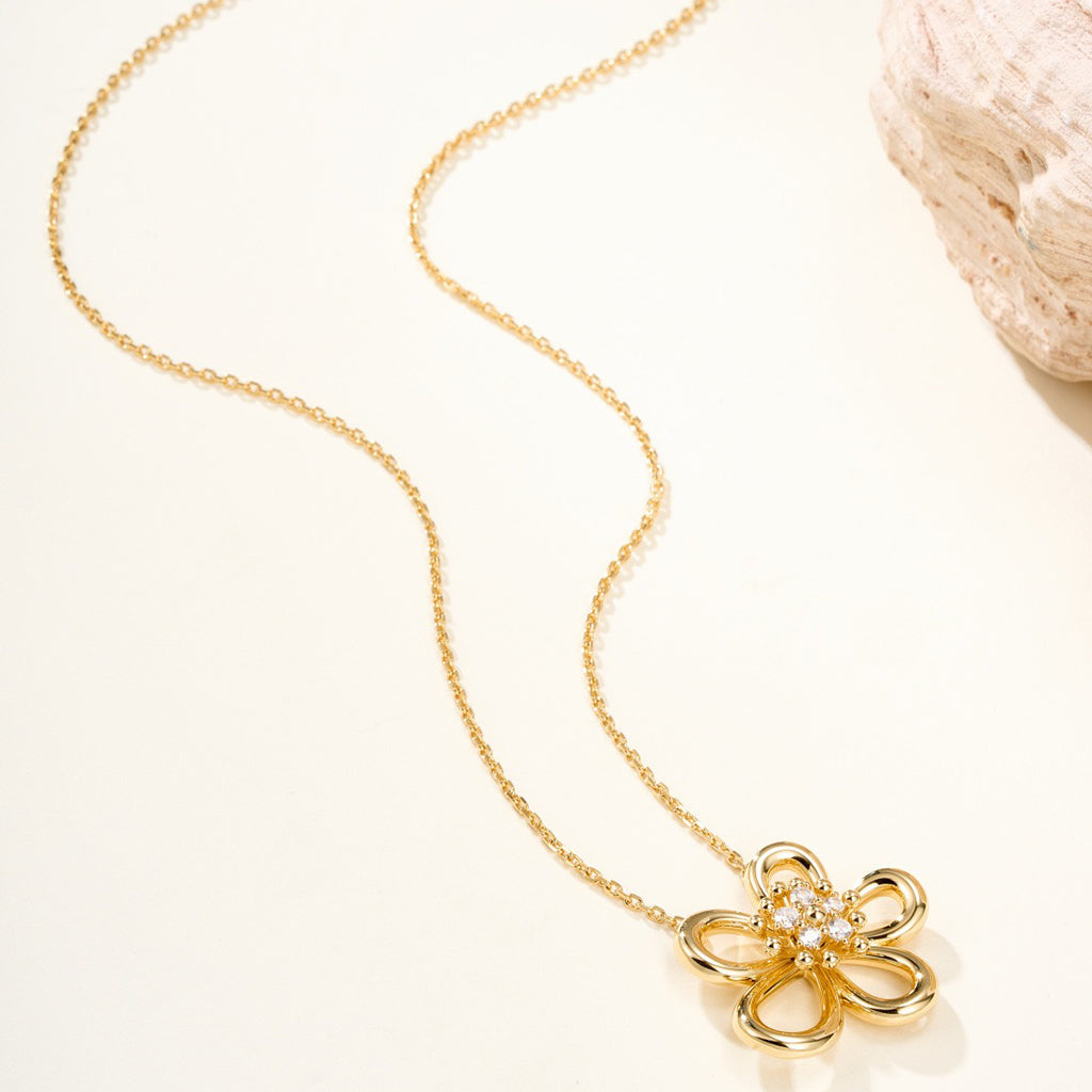 [Noble Aura jewelry]FLOWERLACE NECKLACE 5 DIAMONDS