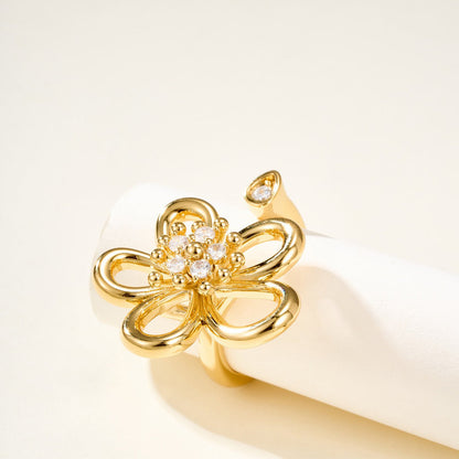 [Noble Aura jewelry]  FLOWERLACE OPEN RING 5 DIAMONDS