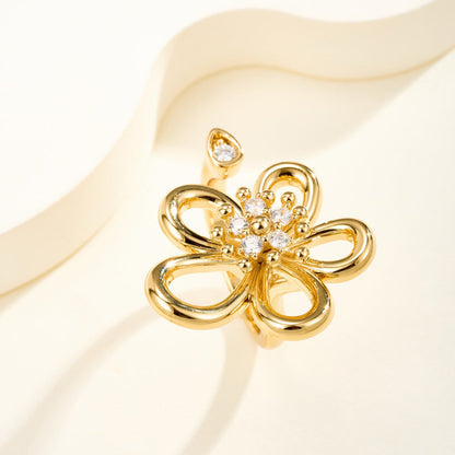 [Noble Aura jewelry]  FLOWERLACE OPEN RING 5 DIAMONDS