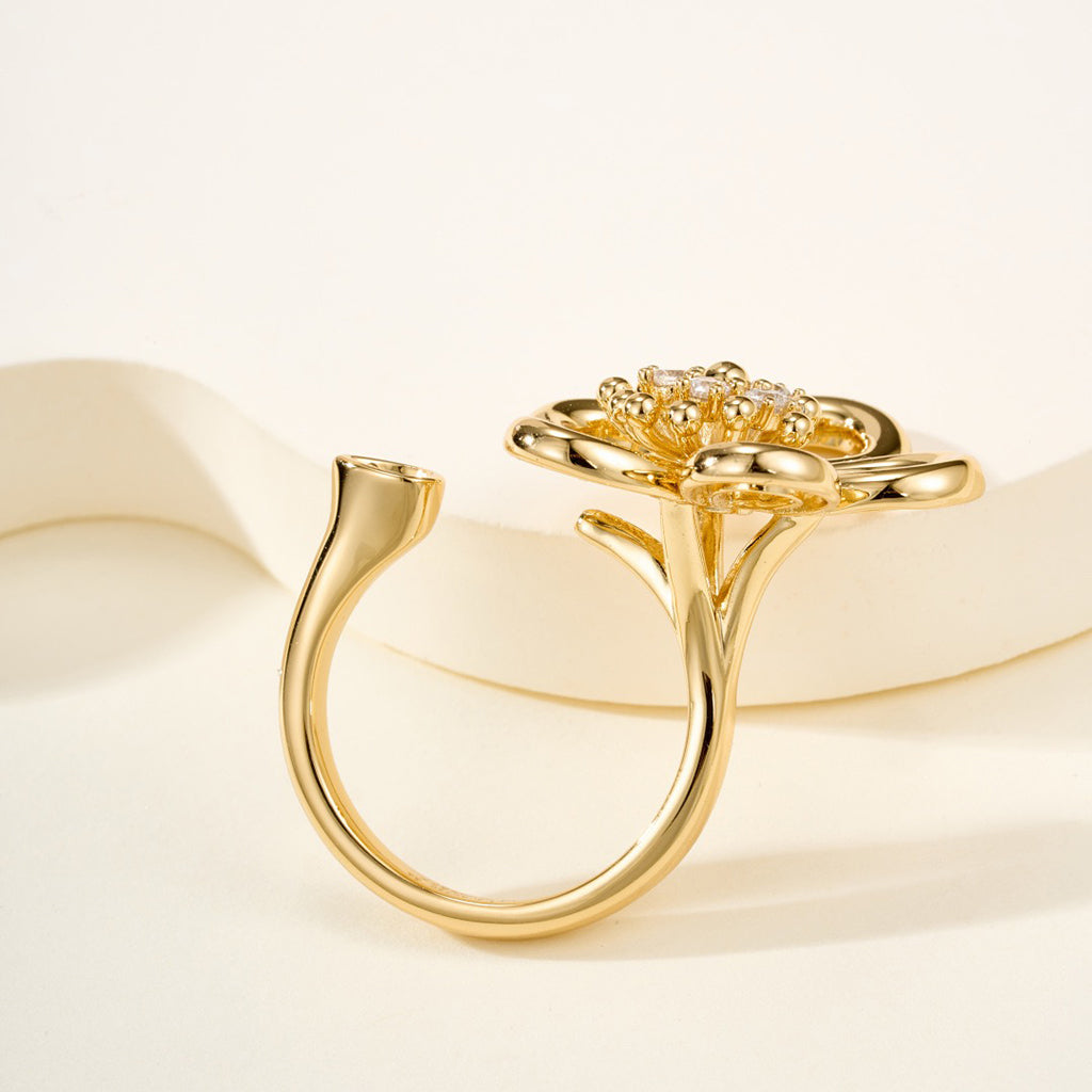 [Noble Aura jewelry]  FLOWERLACE OPEN RING 5 DIAMONDS