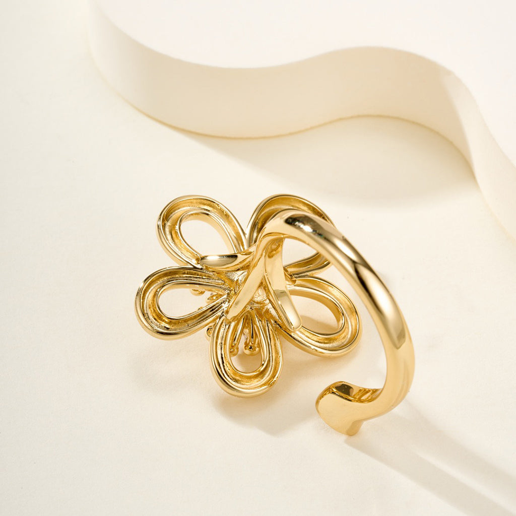 [Noble Aura jewelry]  FLOWERLACE OPEN RING 5 DIAMONDS