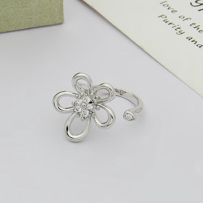 [Noble Aura jewelry]  FLOWERLACE OPEN RING 5 DIAMONDS