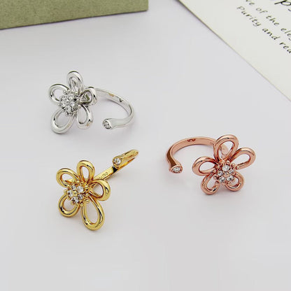 [Noble Aura jewelry]  FLOWERLACE OPEN RING 5 DIAMONDS