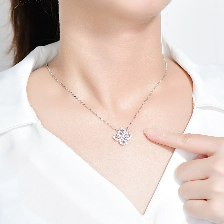 [Noble Aura jewelry]LOOP NECKLACE FULL MOTIF DIAMOND 16MM MULTIPLE COLORS