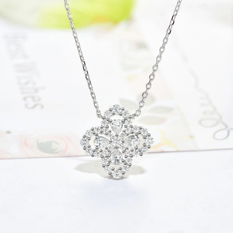 [Noble Aura jewelry]LOOP NECKLACE FULL MOTIF DIAMOND 16MM MULTIPLE COLORS