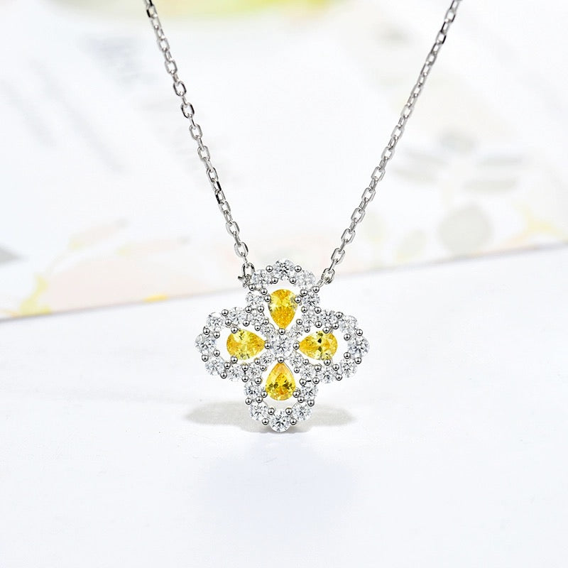 [Noble Aura jewelry]LOOP NECKLACE FULL MOTIF DIAMOND 16MM MULTIPLE COLORS