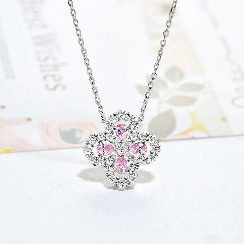 [Noble Aura jewelry]LOOP NECKLACE FULL MOTIF DIAMOND 16MM MULTIPLE COLORS