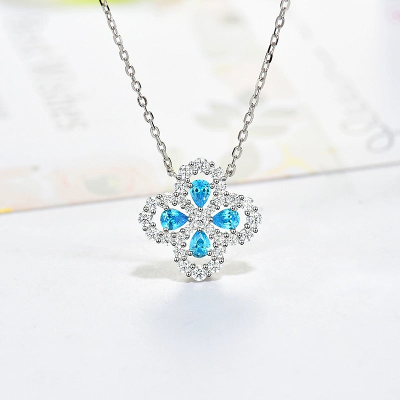 [Noble Aura jewelry]LOOP NECKLACE FULL MOTIF DIAMOND 16MM MULTIPLE COLORS