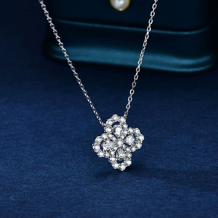 [Noble Aura jewelry]LOOP NECKLACE FULL MOTIF DIAMOND 16MM MULTIPLE COLORS