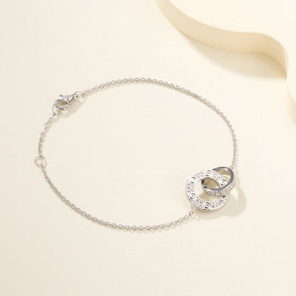 [Noble Aura jewelry]LOVE DOUBLE RING FULL DIAMOND BRACELET